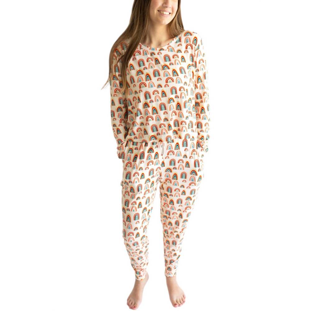NEW POSH PEANUT women's long sleeve scoop neck & jogger pajama set in skyla - Picture 1 of 2